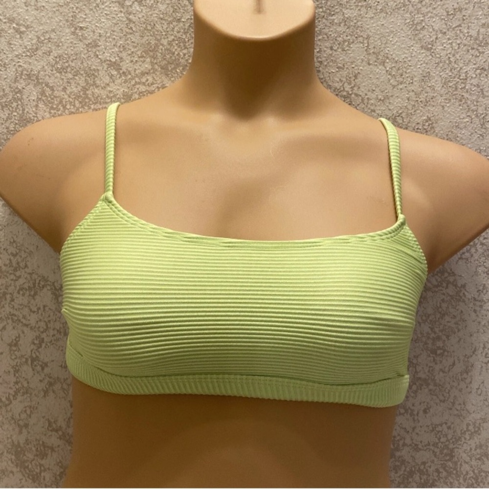 Aeropostale Light Green Ribbed Bikini Top
